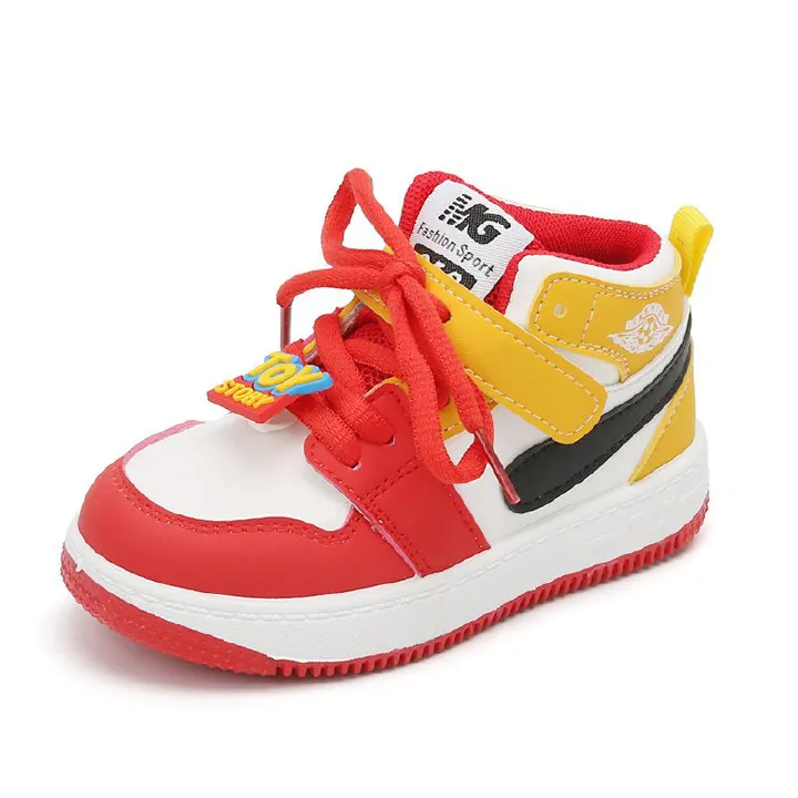 Children's Sports Shoes Spring Autumn Boys Casual Board Shoes High-Top Non-Slip Girls' Basketball Shoes Soft Sole Baby Shoes Kids Shoes Boys' Shoes Sneakers