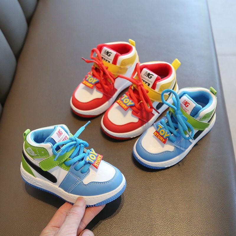 Children's Sports Shoes Spring Autumn Boys Casual Board Shoes High-Top Non-Slip Girls' Basketball Shoes Soft Sole Baby Shoes Kids Shoes Boys' Shoes Sneakers