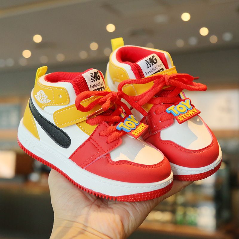 Children's Sports Shoes Spring Autumn Boys Casual Board Shoes High-Top Non-Slip Girls' Basketball Shoes Soft Sole Baby Shoes Kids Shoes Boys' Shoes Sneakers