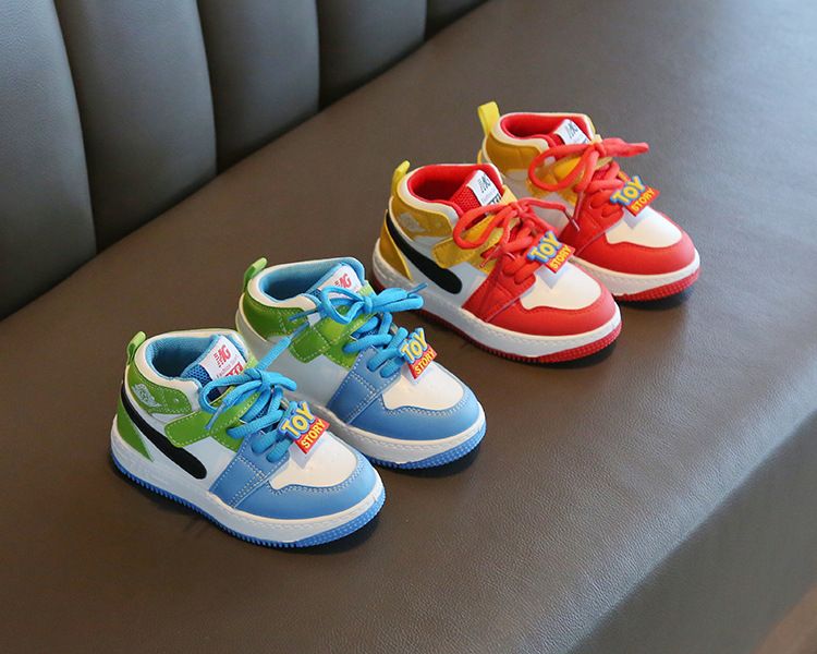 Children's Sports Shoes Spring Autumn Boys Casual Board Shoes High-Top Non-Slip Girls' Basketball Shoes Soft Sole Baby Shoes Kids Shoes Boys' Shoes Sneakers