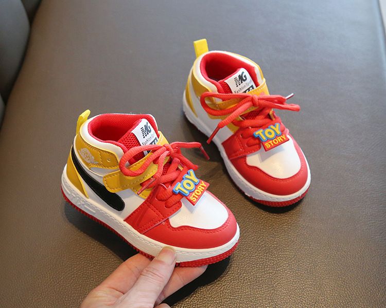 Children's Sports Shoes Spring Autumn Boys Casual Board Shoes High-Top Non-Slip Girls' Basketball Shoes Soft Sole Baby Shoes Kids Shoes Boys' Shoes Sneakers
