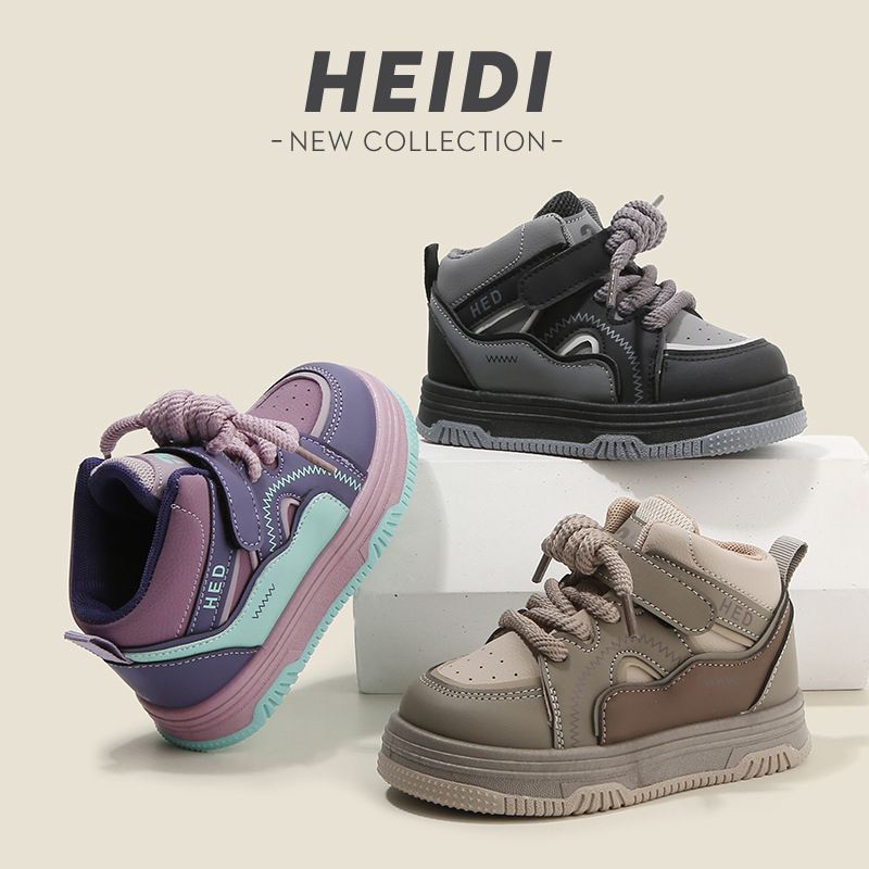 Children's Sports Shoes New Spring Autumn Boy Toddler Casual Board Shoes High-Top Girl Child Bread Shoes Soft Soles Kids Shoes Boys' Shoes Sneakers