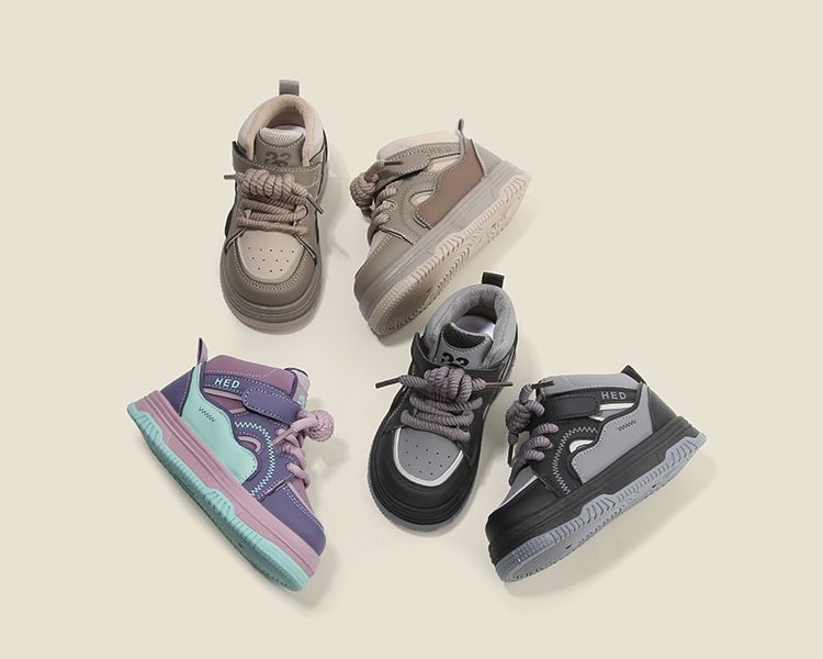 Children's Sports Shoes New Spring Autumn Boy Toddler Casual Board Shoes High-Top Girl Child Bread Shoes Soft Soles Kids Shoes Boys' Shoes Sneakers