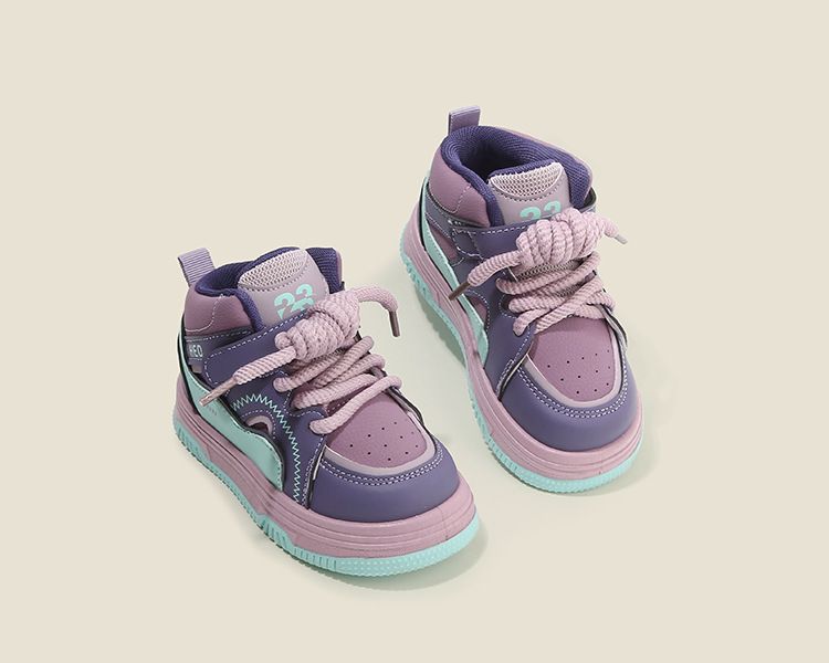 Children's Sports Shoes New Spring Autumn Boy Toddler Casual Board Shoes High-Top Girl Child Bread Shoes Soft Soles Kids Shoes Boys' Shoes Sneakers
