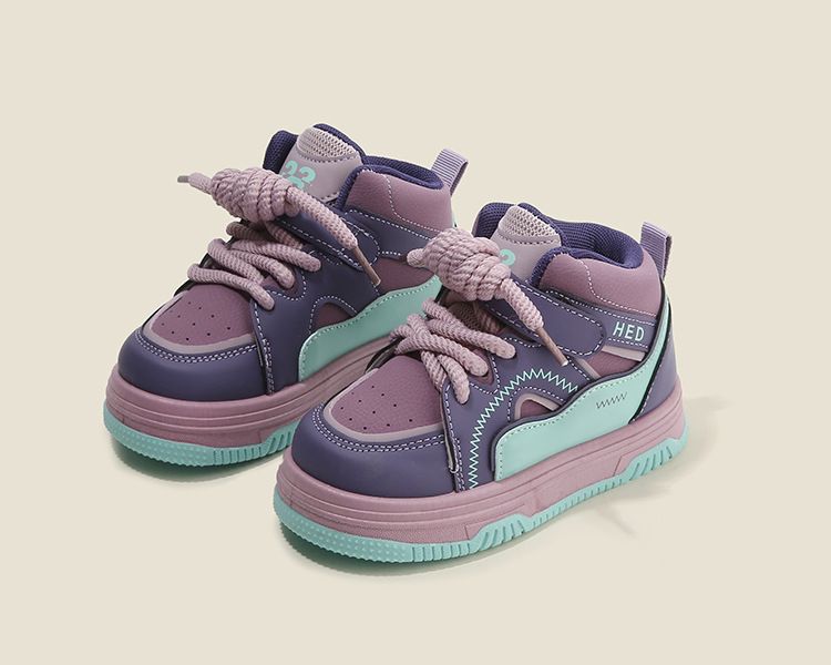 Children's Sports Shoes New Spring Autumn Boy Toddler Casual Board Shoes High-Top Girl Child Bread Shoes Soft Soles Kids Shoes Boys' Shoes Sneakers