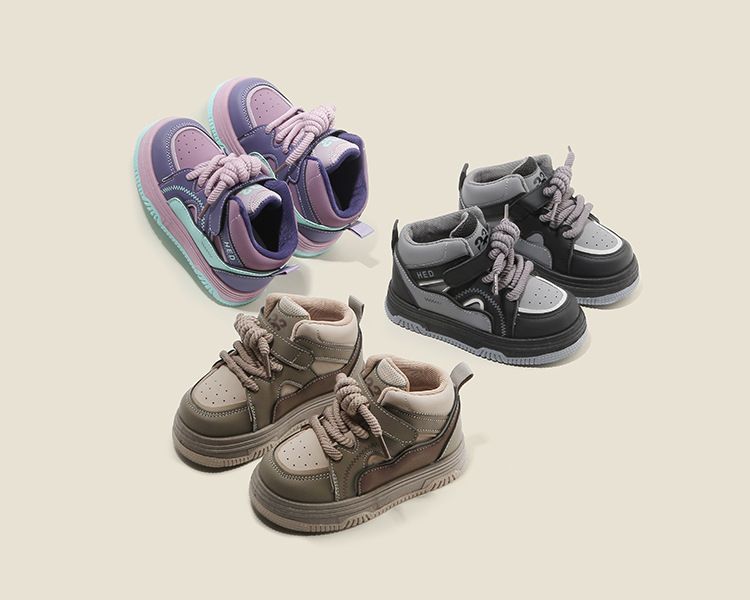 Children's Sports Shoes New Spring Autumn Boy Toddler Casual Board Shoes High-Top Girl Child Bread Shoes Soft Soles Kids Shoes Boys' Shoes Sneakers