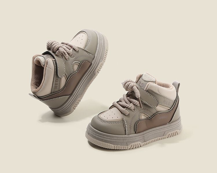 Children's Sports Shoes New Spring Autumn Boy Toddler Casual Board Shoes High-Top Girl Child Bread Shoes Soft Soles Kids Shoes Boys' Shoes Sneakers