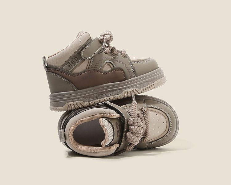 Children's Sports Shoes New Spring Autumn Boy Toddler Casual Board Shoes High-Top Girl Child Bread Shoes Soft Soles Kids Shoes Boys' Shoes Sneakers