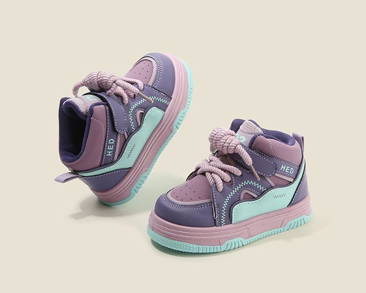 Children's Sports Shoes New Spring Autumn Boy Toddler Casual Board Shoes High-Top Girl Child Bread Shoes Soft Soles Kids Shoes Boys' Shoes Sneakers