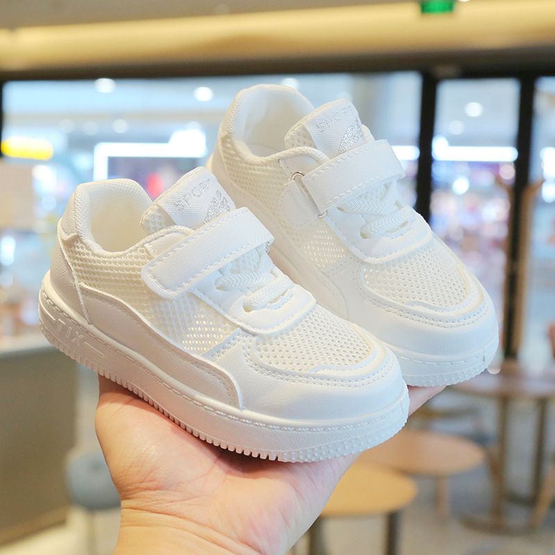 Children's White Sneakers Hollow-Out Summer Style Unisex Kids' Athletic Shoes Breathable Casual Mesh Board Shoes Baby Shoes Kids Shoes Boys' Shoes Sandals