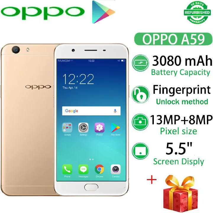 Refurbished OPPO A59 F1S 4G+32G 5.5" 3080 mAh 13MP+8MP Android Smartphones 4G dual sim fingerprint unlock Mobile Phones