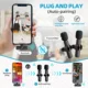Wireless Lavalier Microphone Portable Audio Video Recording Mini Mic for iPhone Android Live Broadcast Gaming Phone Mic