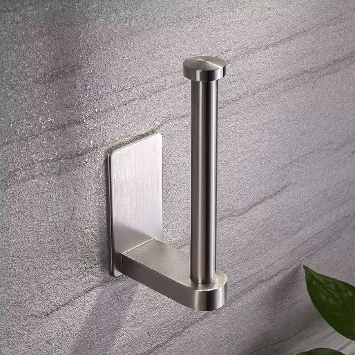 Self Adhesive Toilet Paper Holder - Bathroom Toilet Paper Holder Stand no Drilling Stainless Steel Brushed