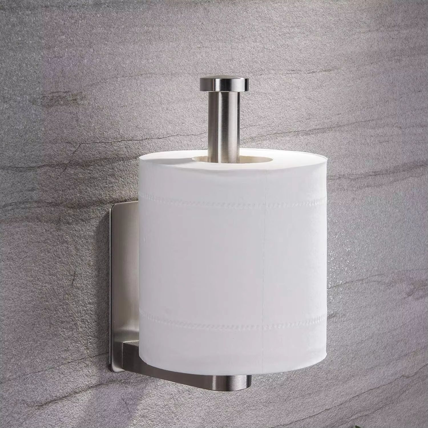 Self Adhesive Toilet Paper Holder - Bathroom Toilet Paper Holder Stand no Drilling Stainless Steel Brushed