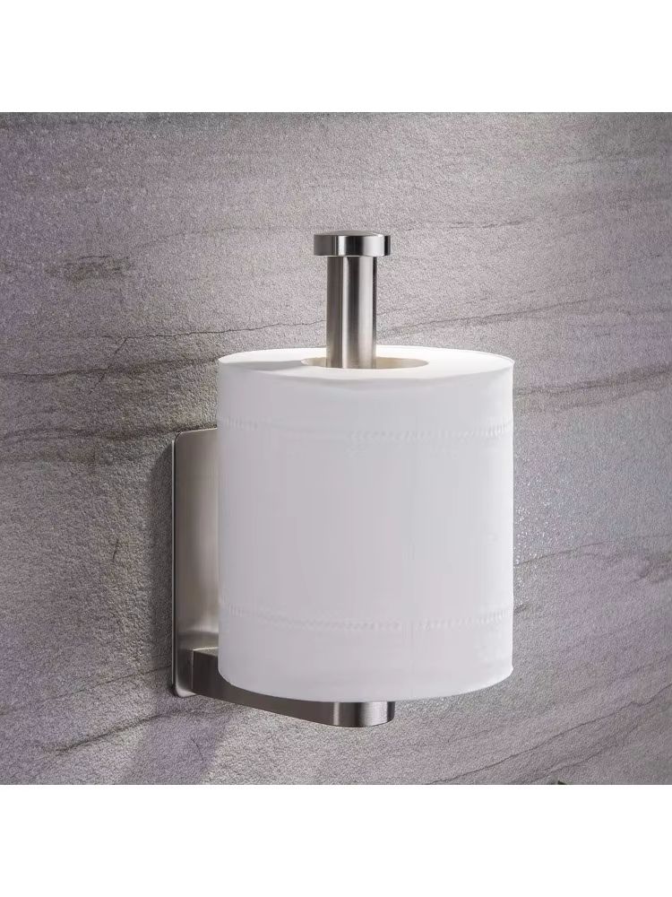 Self Adhesive Toilet Paper Holder - Bathroom Toilet Paper Holder Stand no Drilling Stainless Steel Brushed