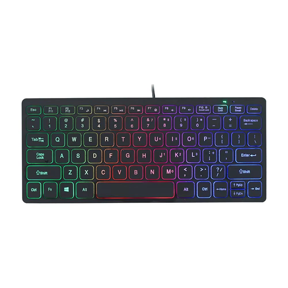 78 key Backlit Wired Keyboard Mini Small Laptop External Keyboard Portable Ultra-Slim Tablet Keyboard