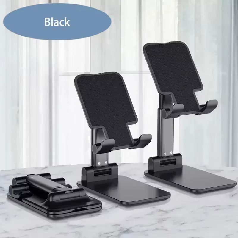 Desktop mobile phone holder makeup mirror design foldable storage lift adjustable height super stable universal phone stand
