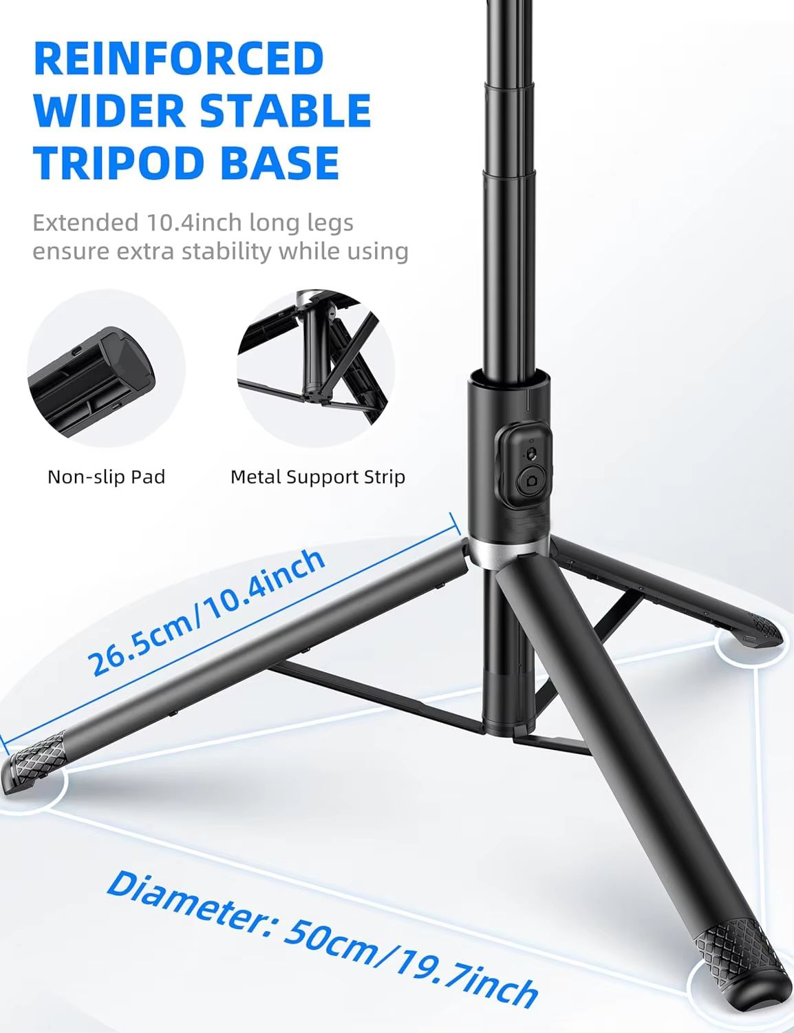 Selfieshow Selfie Stick with Wireless Bluetooth Remote Portable 72 Inch Aluminum Alloy Phone Tripod for iOS Android Cellphone