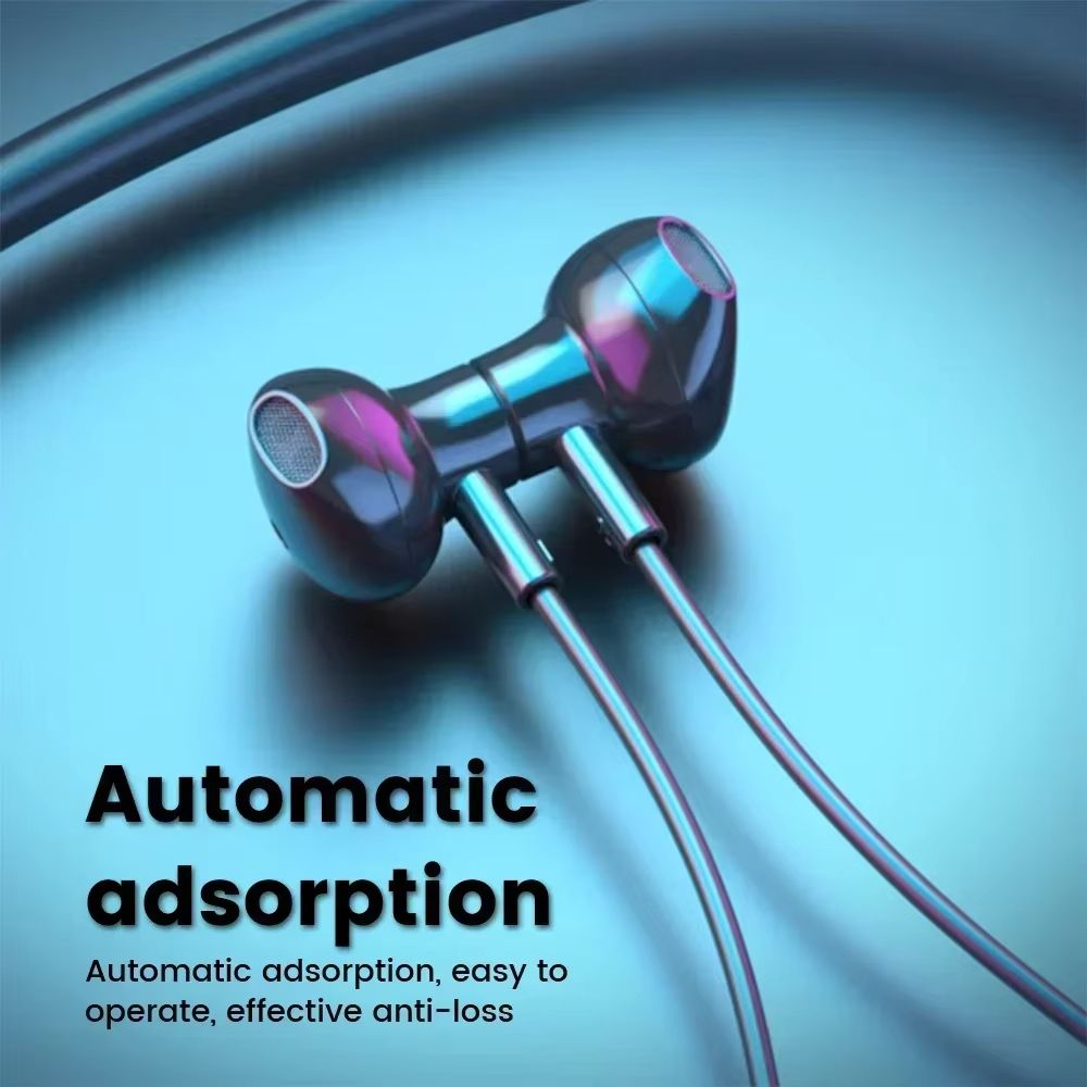 Wireless Headphone Bluetooth 5.2 Earphones Magnetic Neckband Sport Waterproof Blutooth Headset with Mic Noise Cancell