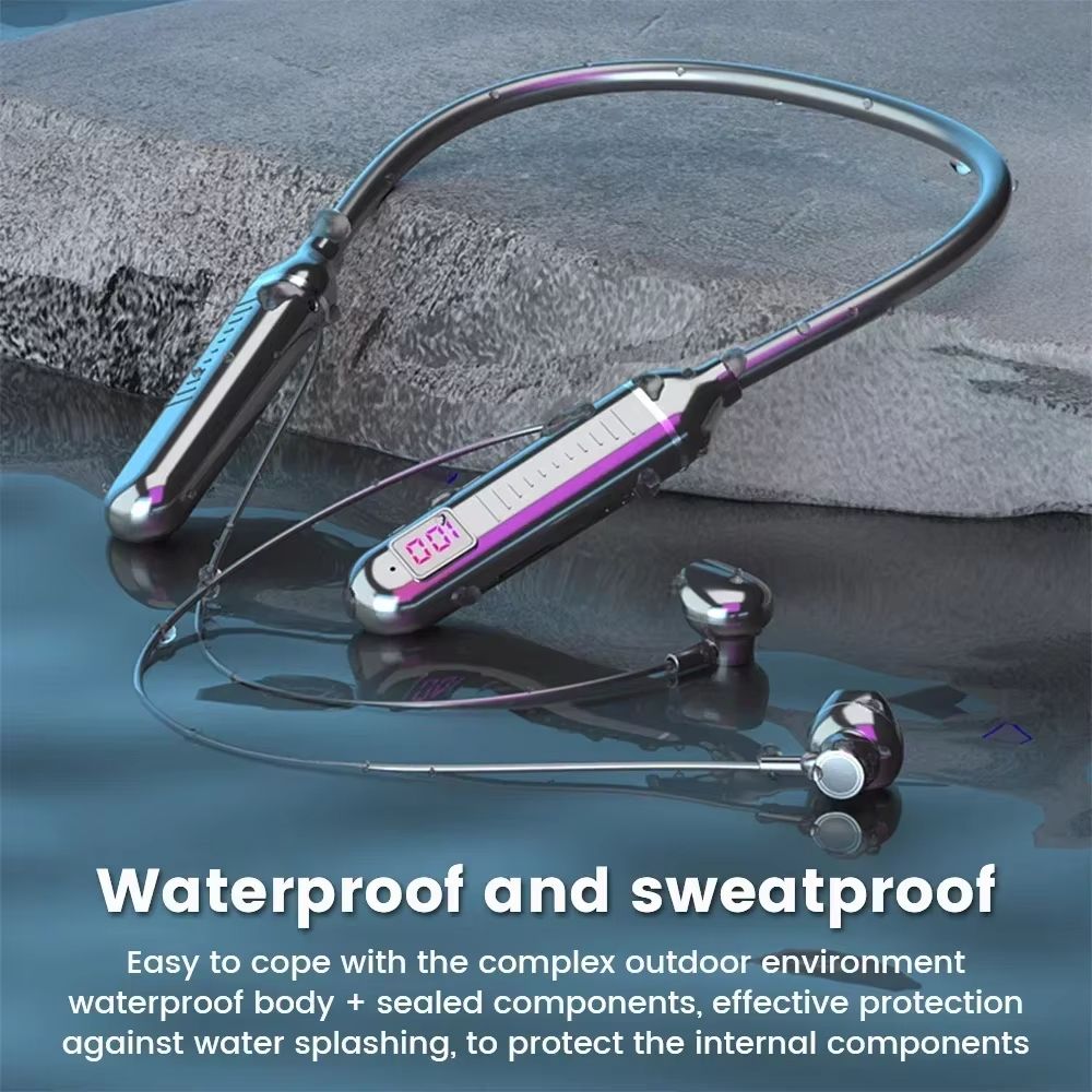 Wireless Headphone Bluetooth 5.2 Earphones Magnetic Neckband Sport Waterproof Blutooth Headset with Mic Noise Cancell