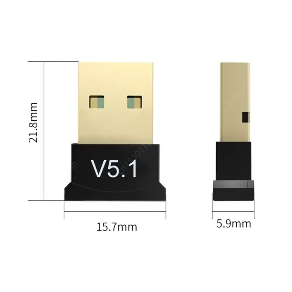 USB Bluetooth5.1Adapter Wireless Dongle Adapters Support Computer Laptop For Windows 11/10/8.1 Audio Transmitters