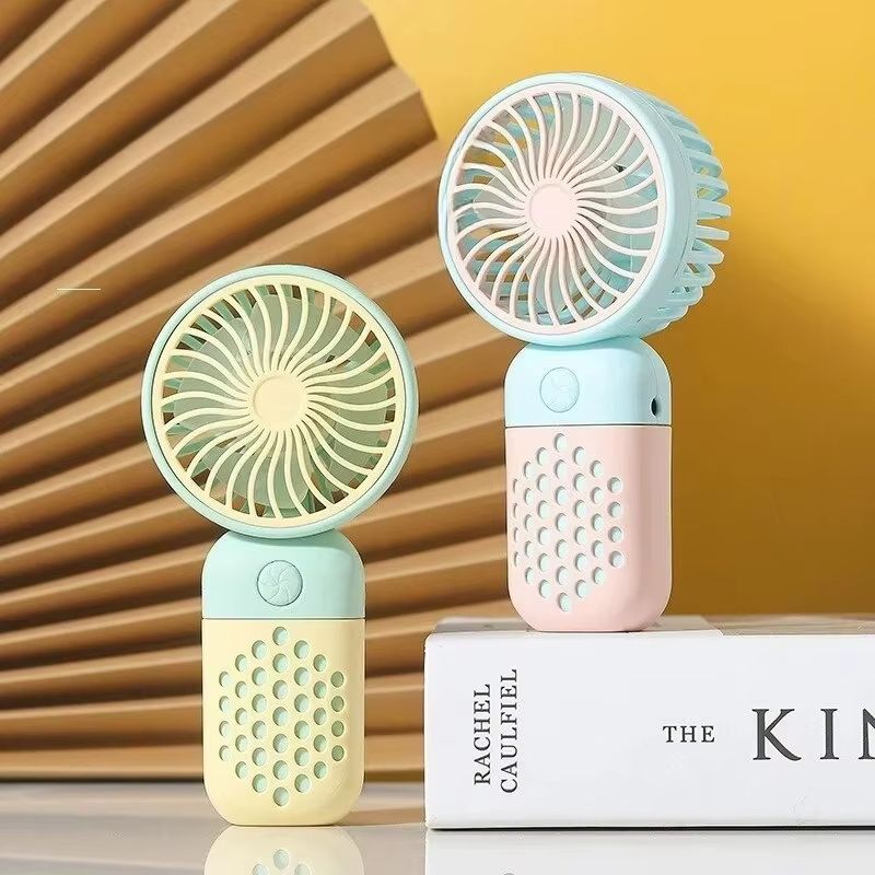 New Handheld Charging Fan Cartoon Cute Small Student Charging Small Fan Portable Mini USB Fan Mini Pocket