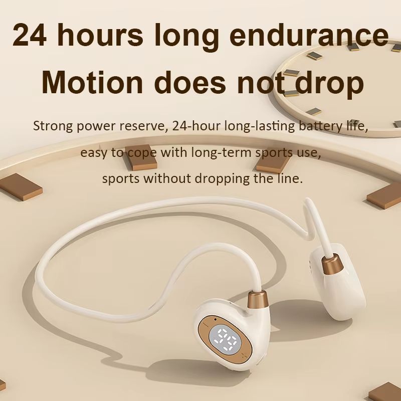 Bluetooth Headphones Wireless Headphones Air-Conduction LED Display Headsets HiFi Stereo Sports Earphones Earbuds with Mic