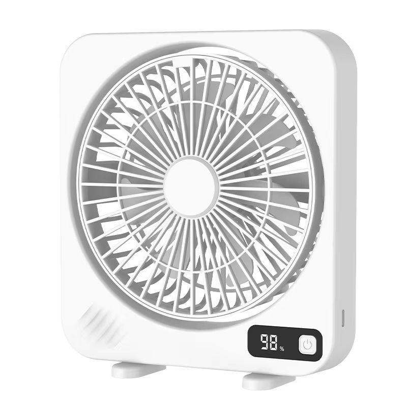 2025 Digital Display Rechargeable Desktop Fan Mini Home Office Fan Cycle Wind Function Portable Fan