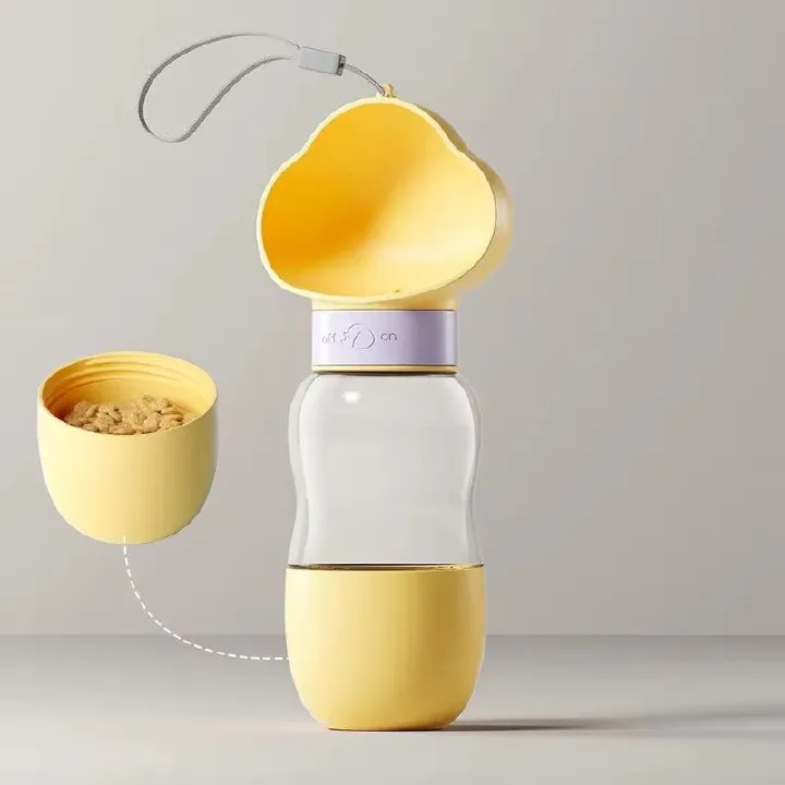 Portable Dog and Cat Water Bottle with Storage Container for Food and Water, Used for Feeding Small Dogs and Pets