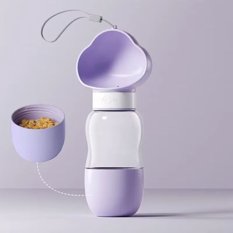 Portable Dog and Cat Water Bottle with Storage Container for Food and Water, Used for Feeding Small Dogs and Pets