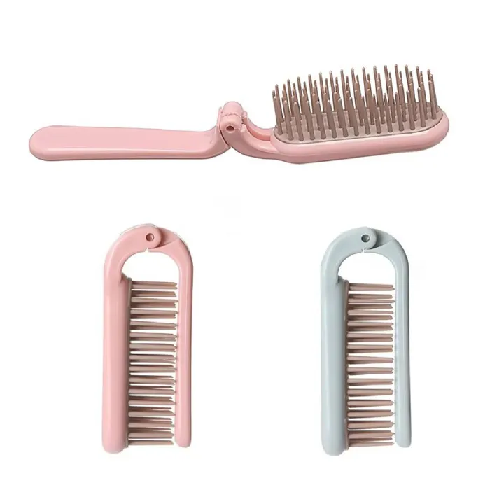 Portable Travel Foldable Hair Comb Detangling Soft Teeth Hair Brush Anti Static Head Massage Combs Styling Hairdressing Tool