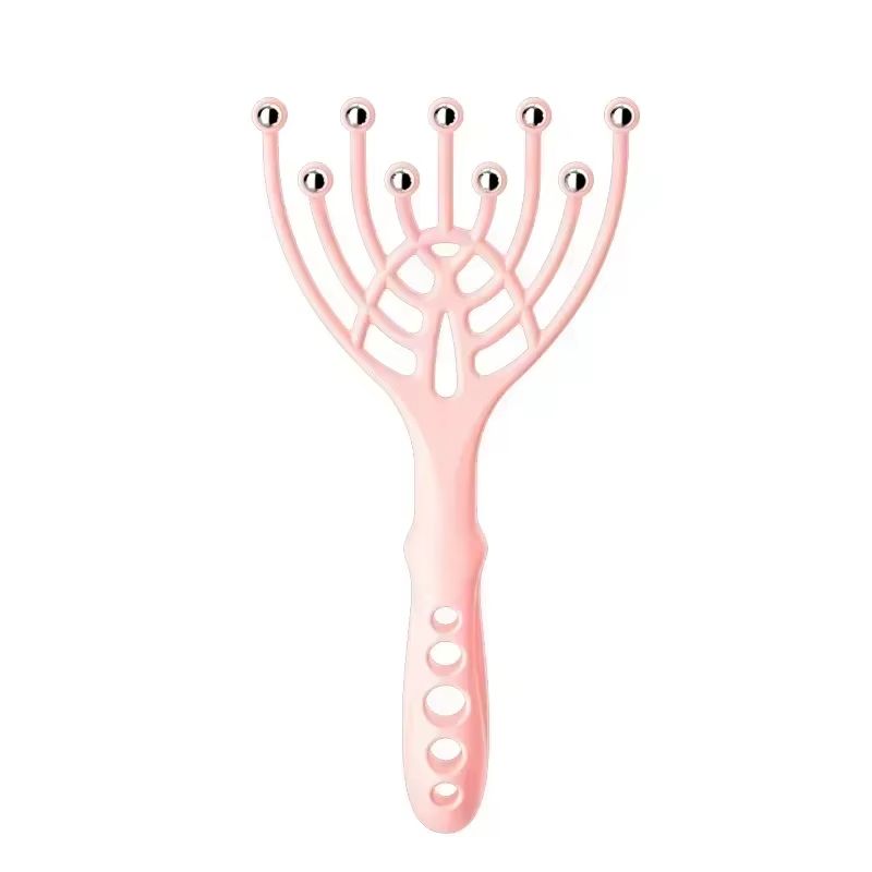 1pc Head Massager Scalp Neck Massage Comb Roller 9 Claws Steel Ball Hand Held Relax Spa Hair Care Stress Relief Itching Artifact