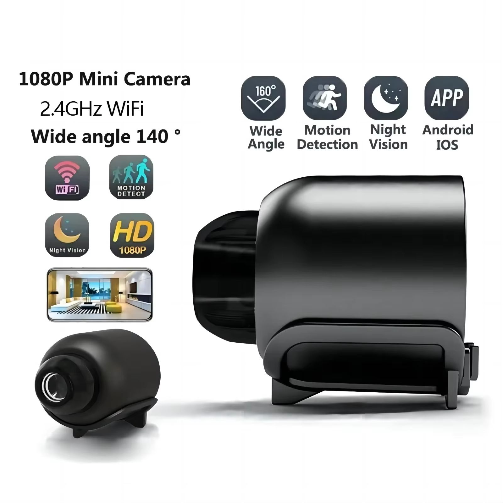 New X5 HD Mini Camera Smart Home WiFi Baby Monitor Indoor Safety Security Surveillance Camcorder IP Cam Audio Video Recorder