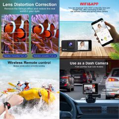 4K60FPS Action Camera 24MP WiFi 2.0" IPS LCD 170D 30m Waterproof Helmet Video Sport Anti-Shake Camera With Remote Controller