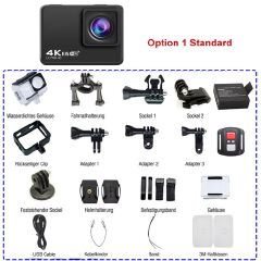 4K60FPS Action Camera 24MP WiFi 2.0" IPS LCD 170D 30m Waterproof Helmet Video Sport Anti-Shake Camera With Remote Controller
