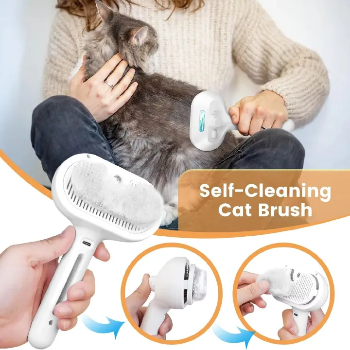 Pet Spray Hair Comb Pet Hair Remover Cleaning Brush Cats Grooming Dog Accessories Tools Dematting Water Mist Humidifier Comb