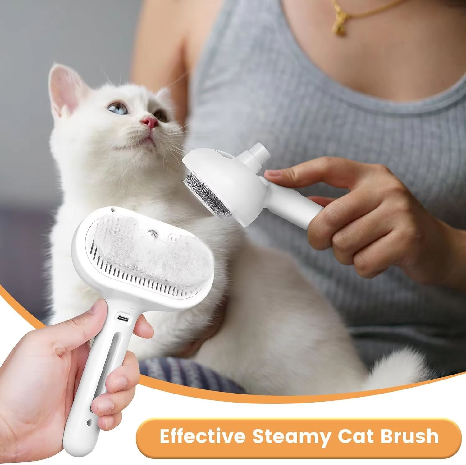 Pet Spray Hair Comb Pet Hair Remover Cleaning Brush Cats Grooming Dog Accessories Tools Dematting Water Mist Humidifier Comb
