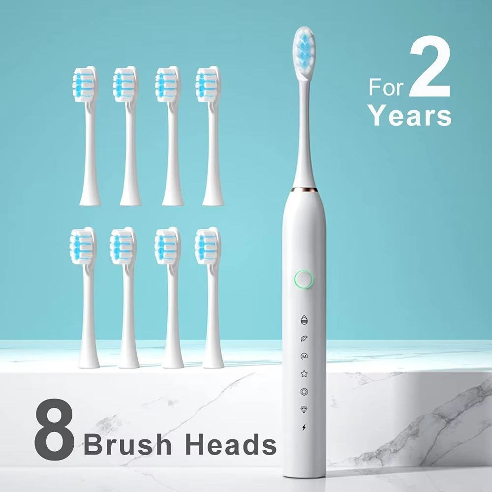 Sonic Electric Toothbrush For Adults Children Rechargeable Ultrasound Teeth Whitening Tools IPX7 Waterproof 8 Brush Head