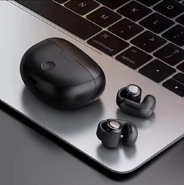 V12 Bluetooth Headset 5.3 Wireless Bone Conduction Headphones Clip Ear Music HD Call Sports Gaming Earphone Earphones HiFi Sound