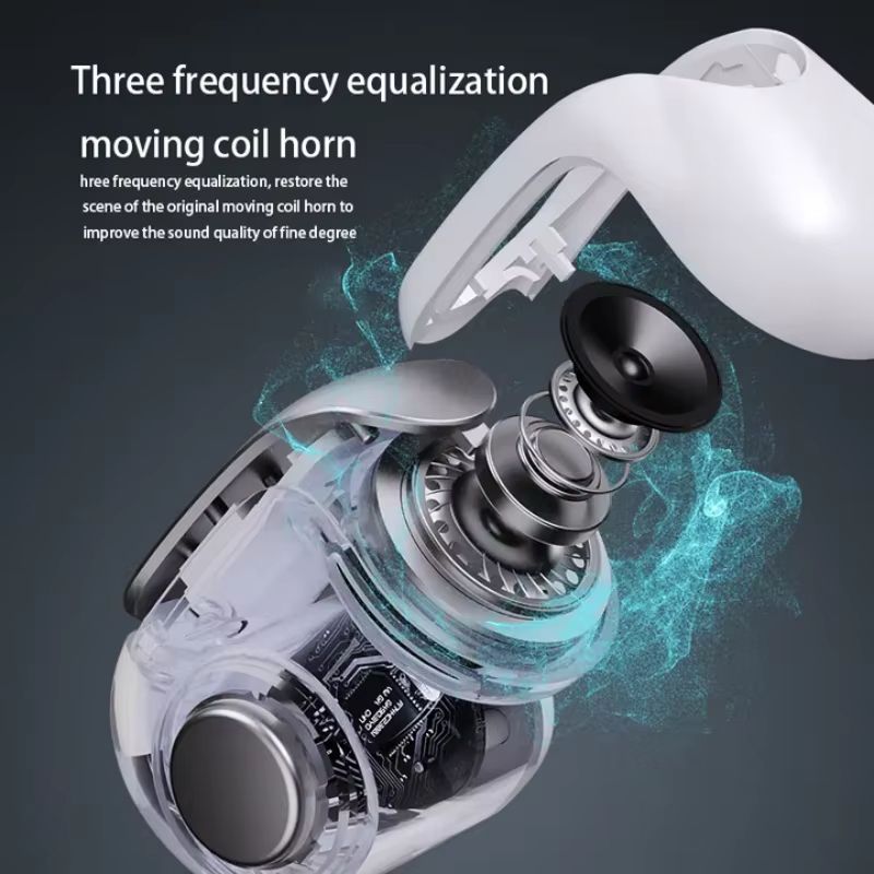 V12 Bluetooth Headset 5.3 Wireless Bone Conduction Headphones Clip Ear Music HD Call Sports Gaming Earphone Earphones HiFi Sound