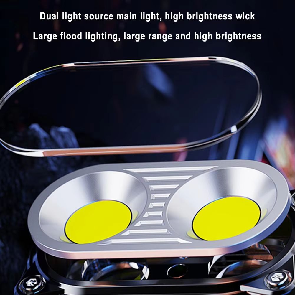 LED Portable Flashlight Ultra-bright Rechargeable Hook-mounted Head Lamp Outdoor Multi-functional Work Light Strong Flashlight