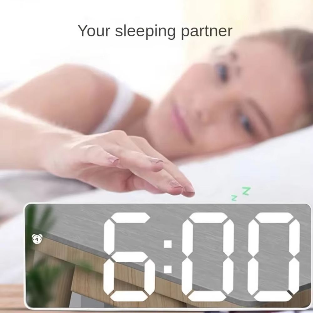 Smart LED electronic alarm clock adjustable brightness with temperature and date display bedroom bedside clock home decor item