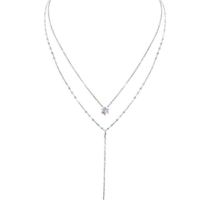 Women's necklaces Y-shaped tassel sparkling diamond necklace ladies necklaces