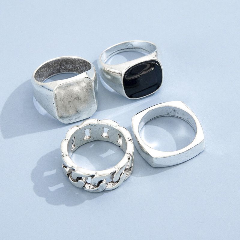 Men Rings Mens  Four Piece Men's Ring For Men Set Men Jewelry 4 Rings For Men Rings