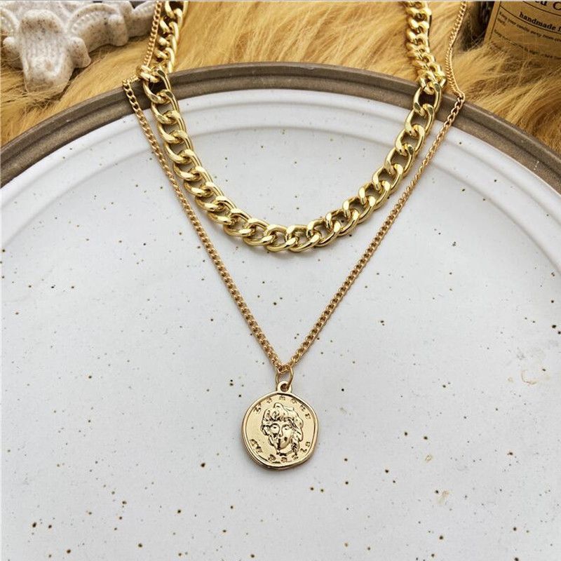 Women Jewelry Ladies Necklaces Women Chains Double Layered Pendant Necklace For Ladies