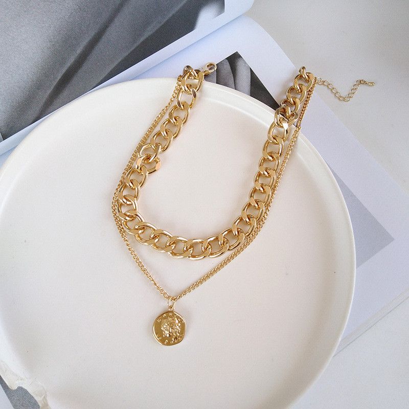 Women Jewelry Ladies Necklaces Women Chains Double Layered Pendant Necklace For Ladies