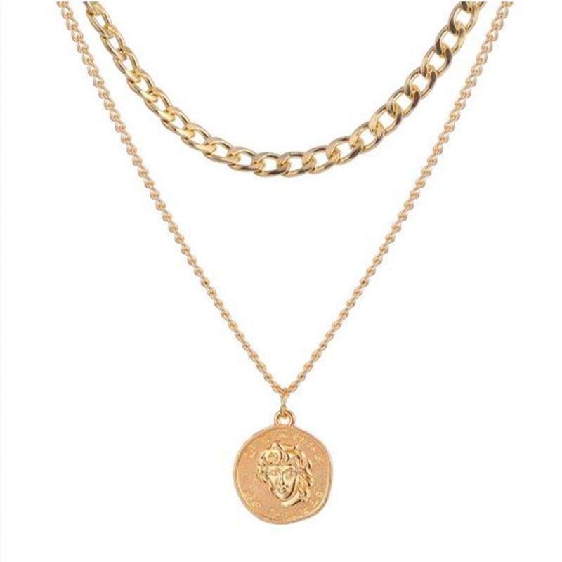 Women Jewelry Ladies Necklaces Women Chains Double Layered Pendant Necklace For Ladies