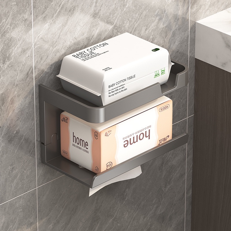 YIQI Enjoy Toilet Paper Holder Punch-free Toilet Roll Paper Holder Toilet Paper Box Tissue Rack Paper Rack Wall Wash Towel Tissue Storage Rack