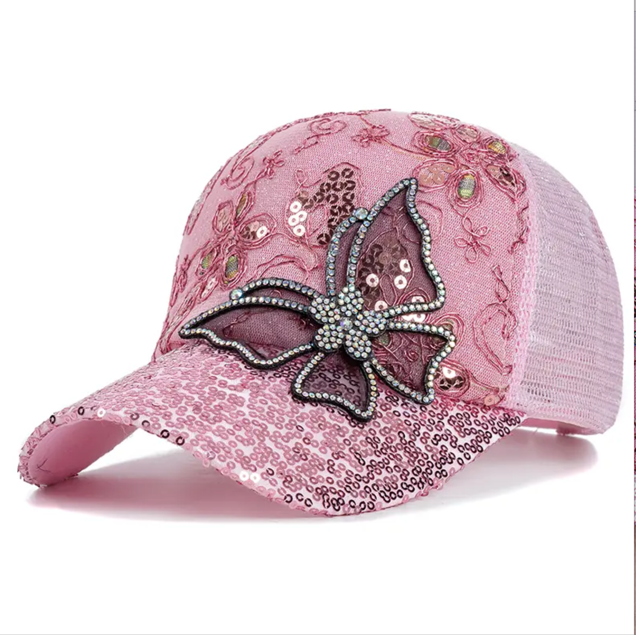 2025 New Fashion Women Cap Butterfly Flower Pendant Baseball Cap Female Outdoor Adjustable Streetwear Summer Trucker Hat