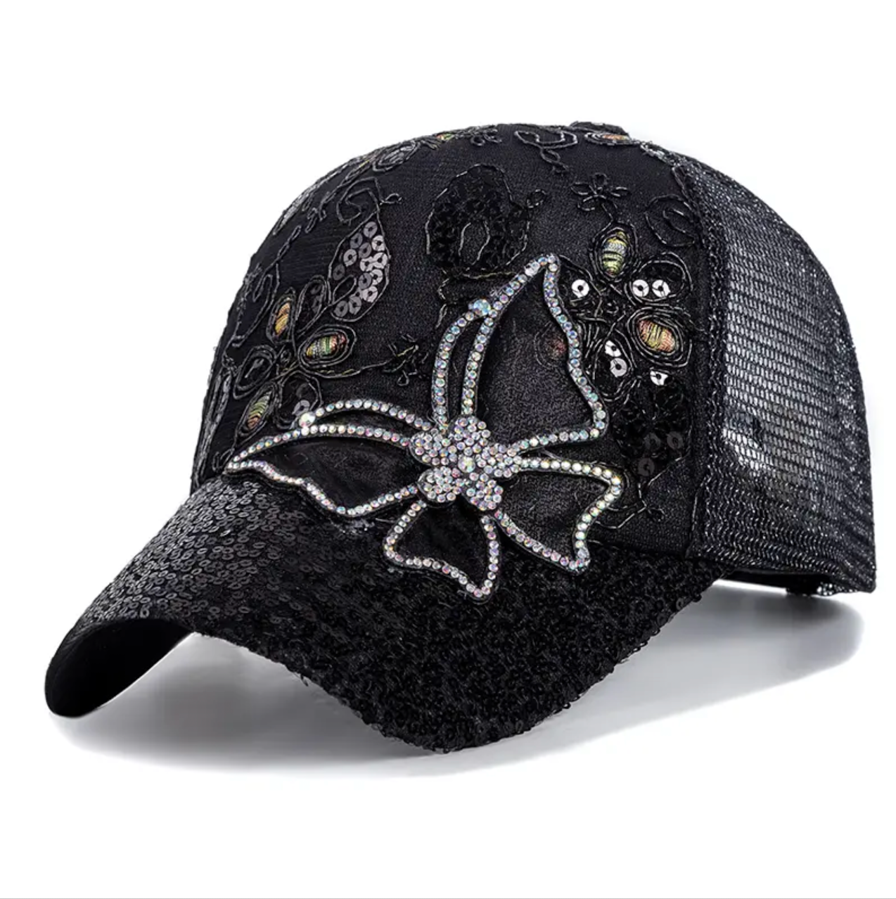 2025 New Fashion Women Cap Butterfly Flower Pendant Baseball Cap Female Outdoor Adjustable Streetwear Summer Trucker Hat